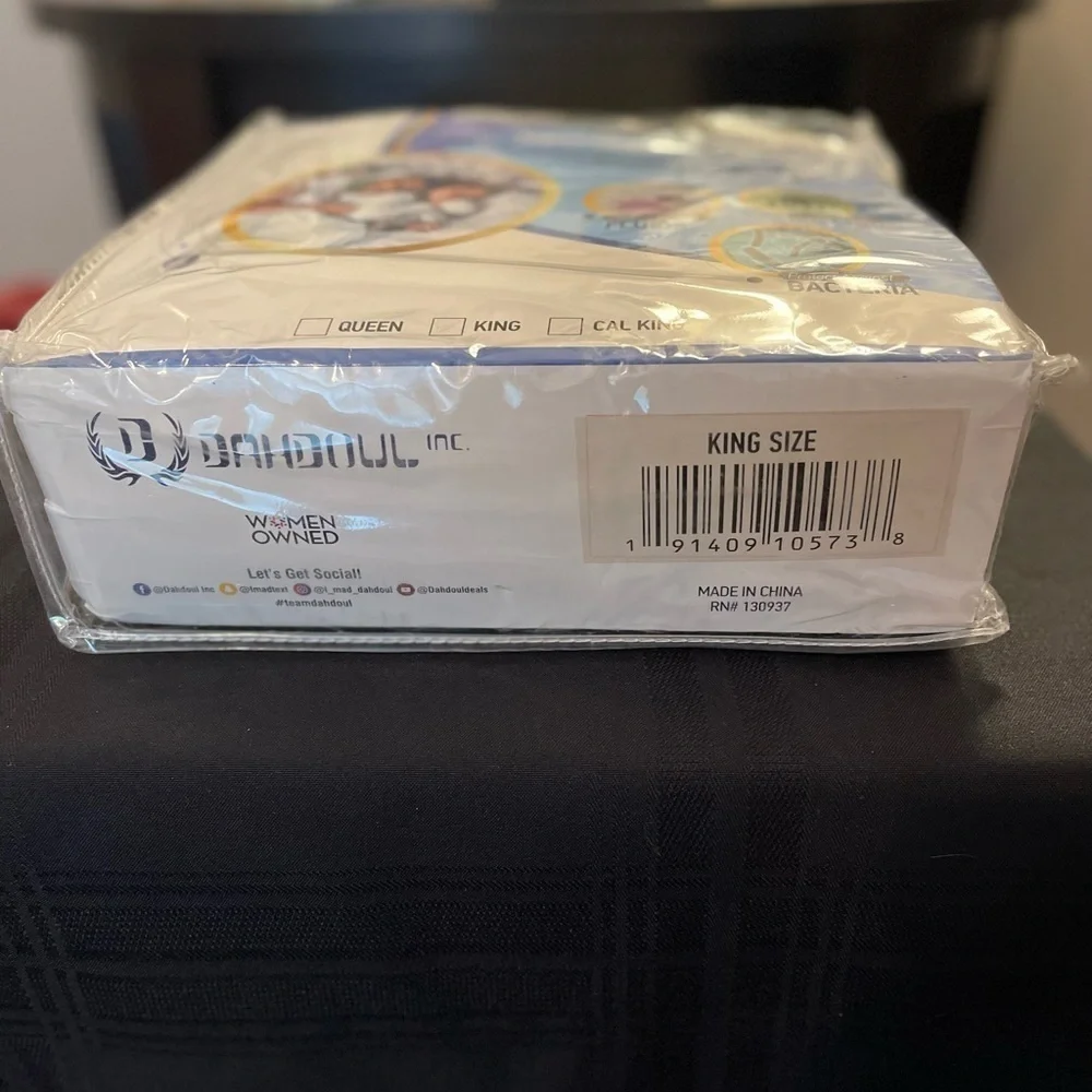 Dahdoul Inc. king premium terry finish mattress protector. NWT. Women Owned.